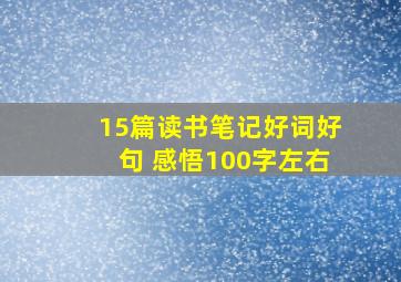 15篇读书笔记好词好句 感悟100字左右